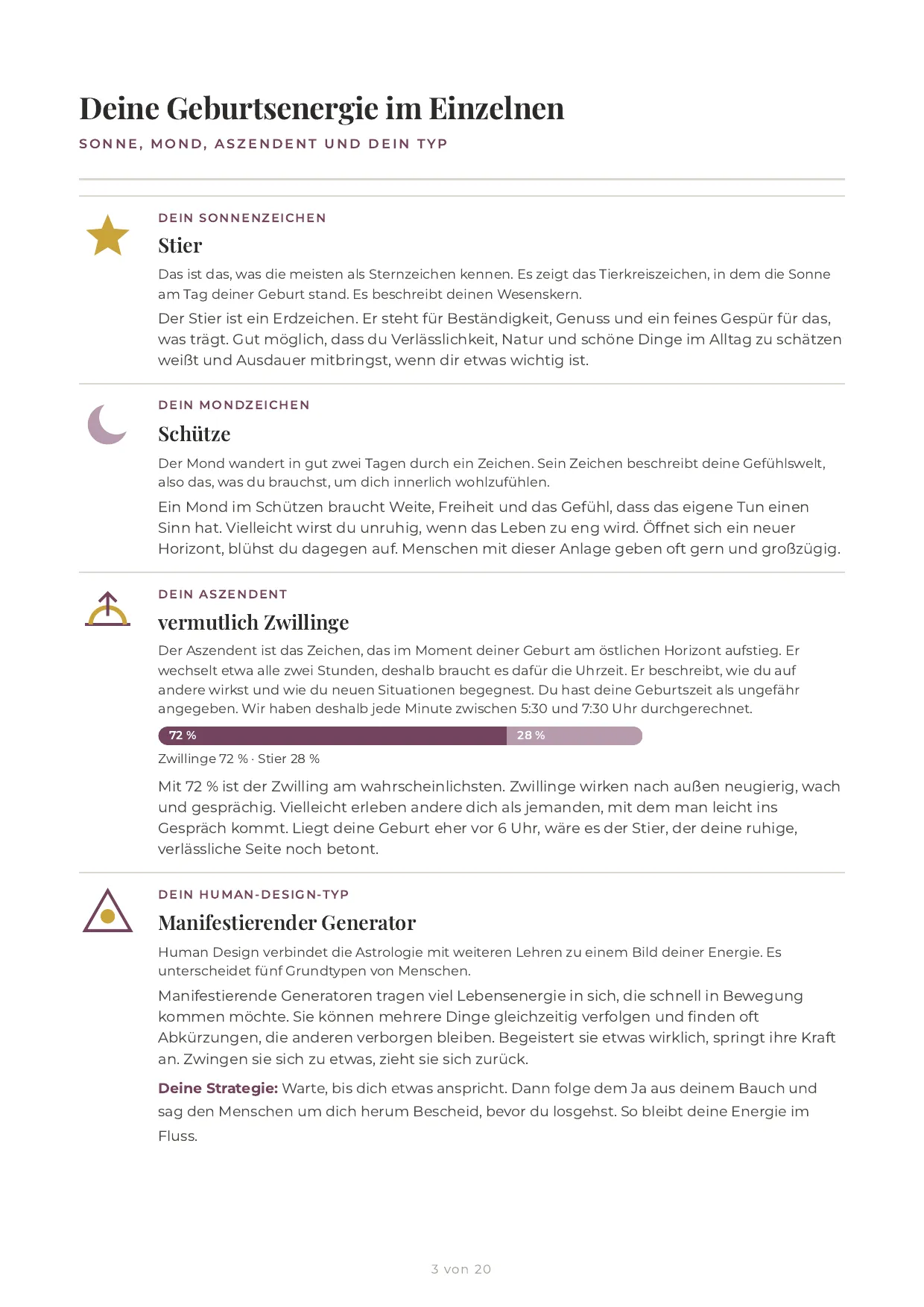 Beispielseite: Deine Geburtsenergie